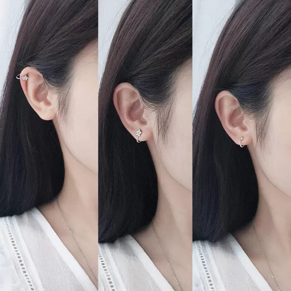 Mini CZ Star Cuff Clip on Earring for Women Teen Girls S925 Sterling Silver Cubic Zirconia Dainty Star Open Hoop Earrings Cute Cartilage Bead Wrap for NonPierced Ear Huggie Jewelry Fashion Birth GiftMini CZ Star Cuff Clip on Earring for Women Teen Girls S925 Sterling Silver Cubic Zirconia Dainty Star Open Hoop Earrings Cute Cartilage Bead Wrap for NonPierced Ear Huggie Jewelry Fashion Birth Gift