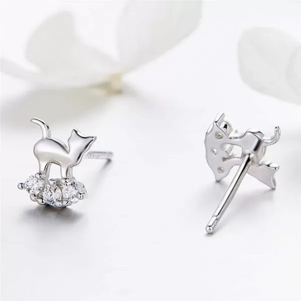 Mini Cat Sterling Silver Stud Earrings for Teen Girls Cubic Zironia Tiny Cute Kitty Animal Tragus Lucky Post Pin Hypoallergenic Rhodium Plated Jewelry Dainty Gifts for DaughterMini Cat Sterling Silver Stud Earrings for Teen Girls Cubic Zironia Tiny Cute Kitty Animal Tragus Lucky Post Pin Hypoallergenic Rhodium Plated Jewelry Dainty Gifts for Daughter