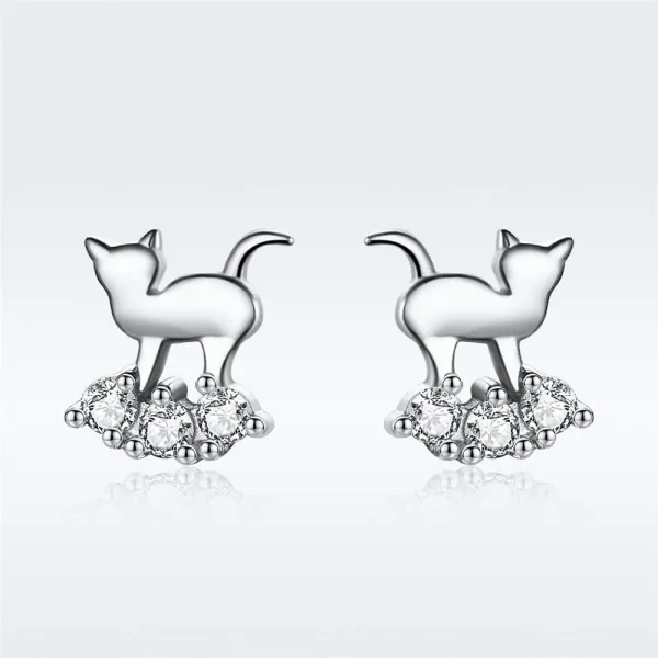 Mini Cat Sterling Silver Stud Earrings for Teen Girls Cubic Zironia Tiny Cute Kitty Animal Tragus Lucky Post Pin Hypoallergenic Rhodium Plated Jewelry Dainty Gifts for DaughterMini Cat Sterling Silver Stud Earrings for Teen Girls Cubic Zironia Tiny Cute Kitty Animal Tragus Lucky Post Pin Hypoallergenic Rhodium Plated Jewelry Dainty Gifts for Daughter