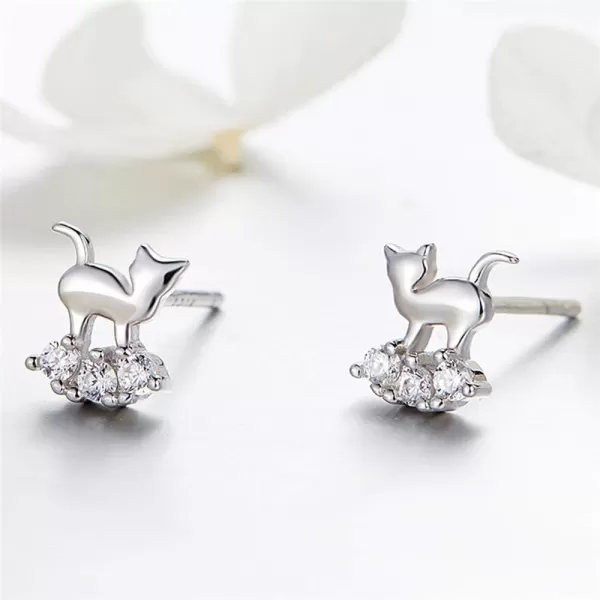 Mini Cat Sterling Silver Stud Earrings for Teen Girls Cubic Zironia Tiny Cute Kitty Animal Tragus Lucky Post Pin Hypoallergenic Rhodium Plated Jewelry Dainty Gifts for DaughterMini Cat Sterling Silver Stud Earrings for Teen Girls Cubic Zironia Tiny Cute Kitty Animal Tragus Lucky Post Pin Hypoallergenic Rhodium Plated Jewelry Dainty Gifts for Daughter