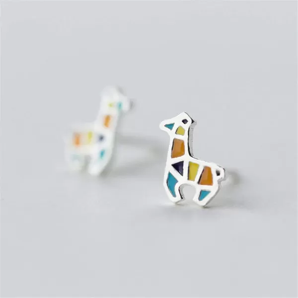 Mini Cute Animal Earrings 925 Sterling Silver Tiny Stud Earring for Teen Girls Hypoallergenic Bee Elephant Dragonfly Giraffe Ladybird Post Jewelry Dainty Gift for Daughter Colored GiraffeMini Cute Animal Earrings 925 Sterling Silver Tiny Stud Earring for Teen Girls Hypoallergenic Bee Elephant Dragonfly Giraffe Ladybird Post Jewelry Dainty Gift for Daughter Colored Giraffe