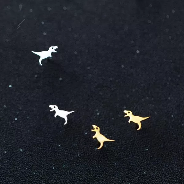 Mini Cute Dinosaur Stud Earrings for Women Girls Men Sterling Silver Hypoallergenic Tiny Dragon Brontosaurus Animal Cartilage Tragus Post Fashion Minimalist JewelrySilver