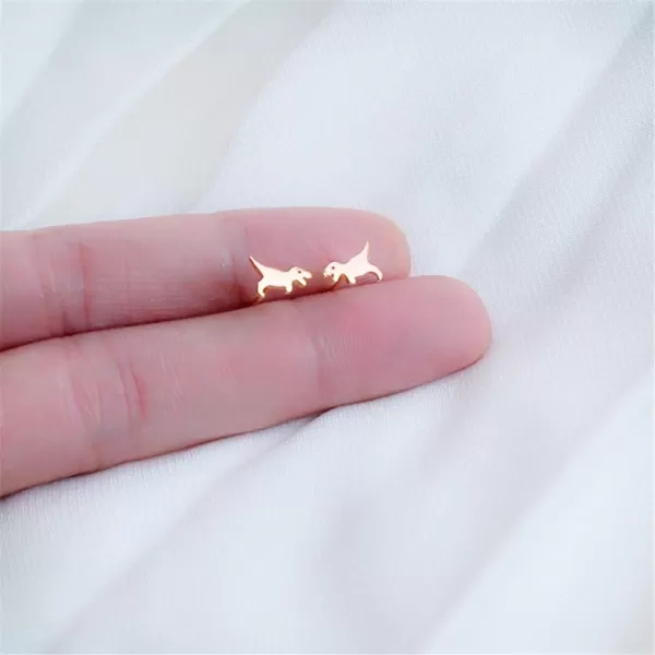 Mini Cute Dinosaur Stud Earrings for Women Girls Men Sterling Silver Hypoallergenic Tiny Dragon Brontosaurus Animal Cartilage Tragus Post Fashion Minimalist JewelryGold Plated