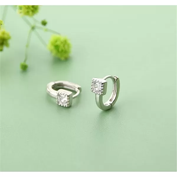 Mini Princess Round Cut CZ Small Hoop Cartilage Earrings for Women Teen Girls S925 Sterling Silver Tiny Square Crystal Diamond Hypoallergenic Dainty Sleeper Hoops Jewelry Gifts for Petite Ear 7mmMini Princess Round Cut CZ Small Hoop Cartilage Earrings for Women Teen Girls S925 Sterling Silver Tiny Square Crystal Diamond Hypoallergenic Dainty Sleeper Hoops Jewelry Gifts for Petite Ear 7mm