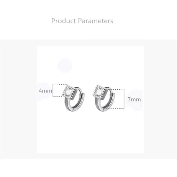 Mini Princess Round Cut CZ Small Hoop Cartilage Earrings for Women Teen Girls S925 Sterling Silver Tiny Square Crystal Diamond Hypoallergenic Dainty Sleeper Hoops Jewelry Gifts for Petite Ear 7mmMini Princess Round Cut CZ Small Hoop Cartilage Earrings for Women Teen Girls S925 Sterling Silver Tiny Square Crystal Diamond Hypoallergenic Dainty Sleeper Hoops Jewelry Gifts for Petite Ear 7mm