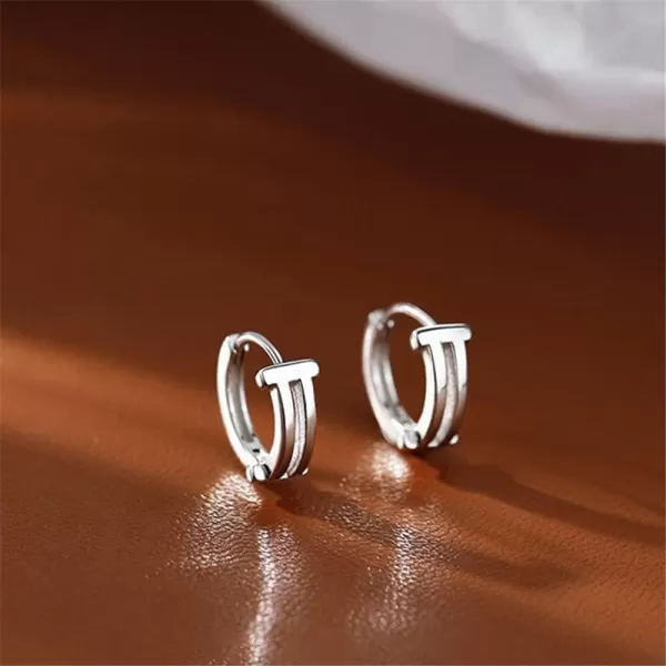 Minimalist 8mm Cartilage Small Hoop Earrings for Women Girls S925 Sterling Silver 18K White Gold Plated Smiley T Huggie Hoops Simple Fashion JewelryMinimalist 8mm Cartilage Small Hoop Earrings for Women Girls S925 Sterling Silver 18K White Gold Plated Smiley T Huggie Hoops Simple Fashion Jewelry