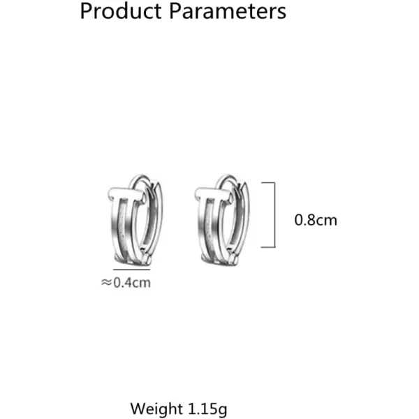 Minimalist 8mm Cartilage Small Hoop Earrings for Women Girls S925 Sterling Silver 18K White Gold Plated Smiley T Huggie Hoops Simple Fashion JewelryMinimalist 8mm Cartilage Small Hoop Earrings for Women Girls S925 Sterling Silver 18K White Gold Plated Smiley T Huggie Hoops Simple Fashion Jewelry