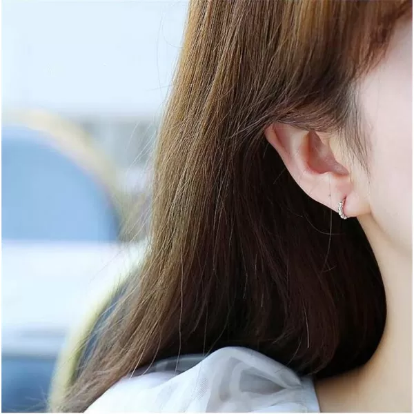 Minimalist Ball Bead Small Hoop Earrings for Women Girls S925 Sterling Silver Pierced Ear Simple Cartilage Tragus Sleeper Huggie Mini Hoops Irregular Tiny Dot Hinged Fashion Jewelry6mm silver