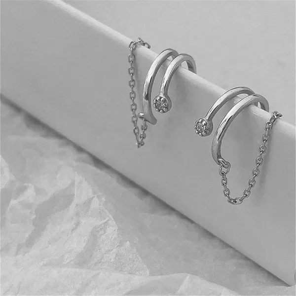 Minimalist CZ Cuff Wrap Tassel Chain Drop Cartilage Earrings for Women Girls S925 Sterling Silver Crystal Fashion Open Small Hoop NonPiercing Ear Hypoallergenic Punk Jewelry GiftsMinimalist CZ Cuff Wrap Tassel Chain Drop Cartilage Earrings for Women Girls S925 Sterling Silver Crystal Fashion Open Small Hoop NonPiercing Ear Hypoallergenic Punk Jewelry Gifts