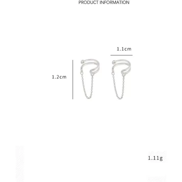 Minimalist CZ Cuff Wrap Tassel Chain Drop Cartilage Earrings for Women Girls S925 Sterling Silver Crystal Fashion Open Small Hoop NonPiercing Ear Hypoallergenic Punk Jewelry GiftsMinimalist CZ Cuff Wrap Tassel Chain Drop Cartilage Earrings for Women Girls S925 Sterling Silver Crystal Fashion Open Small Hoop NonPiercing Ear Hypoallergenic Punk Jewelry Gifts