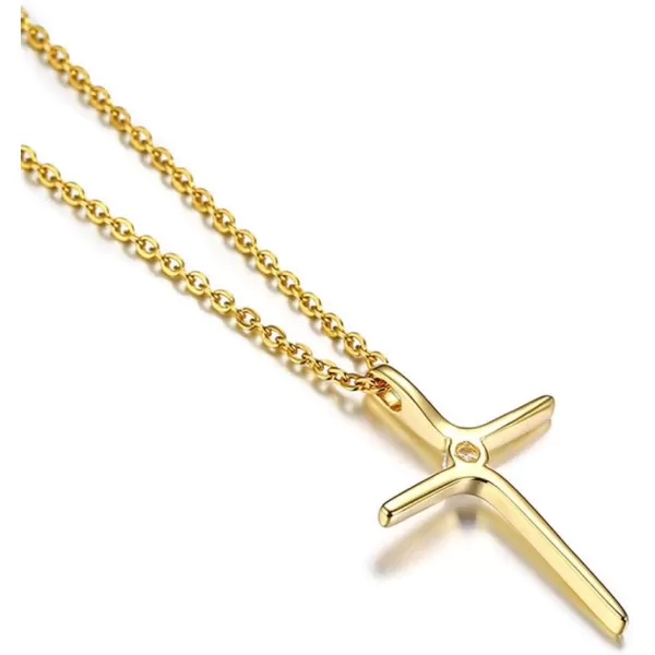 Minimalist Gold Cross Necklace with Charm Crystal for Women Girls Stainless Steel Dainty Faith Crucifix Zirconia Pendant Simple Link Curb Chain Fashion Jewelry Birthday Wedding Payer GiftsMinimalist Gold Cross Necklace with Charm Crystal for Women Girls Stainless Steel Dainty Faith Crucifix Zirconia Pendant Simple Link Curb Chain Fashion Jewelry Birthday Wedding Payer Gifts