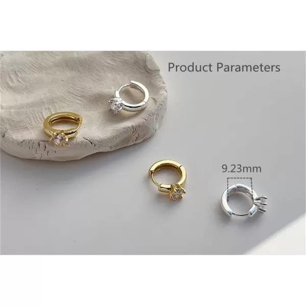 Minimalist Huggie Hoop Earrings for Women Teen Girls 925 Sterling Silver Cubic Zirconia Small Hoop Tiny Cartilage 14K Gold Plated Jewelry Dainty CZ GiftsGold