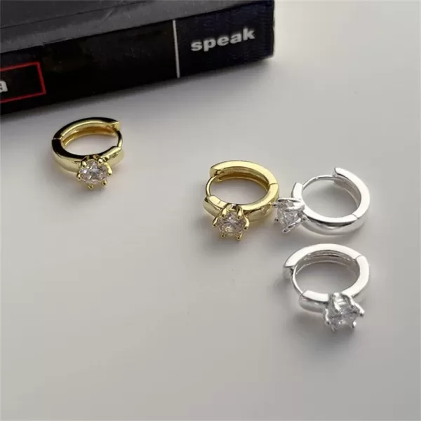 Minimalist Huggie Hoop Earrings for Women Teen Girls 925 Sterling Silver Cubic Zirconia Small Hoop Tiny Cartilage 14K Gold Plated Jewelry Dainty CZ GiftsGold