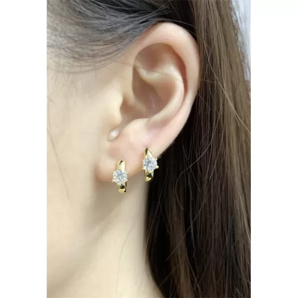 Minimalist Huggie Hoop Earrings for Women Teen Girls 925 Sterling Silver Cubic Zirconia Small Hoop Tiny Cartilage 14K Gold Plated Jewelry Dainty CZ GiftsGold