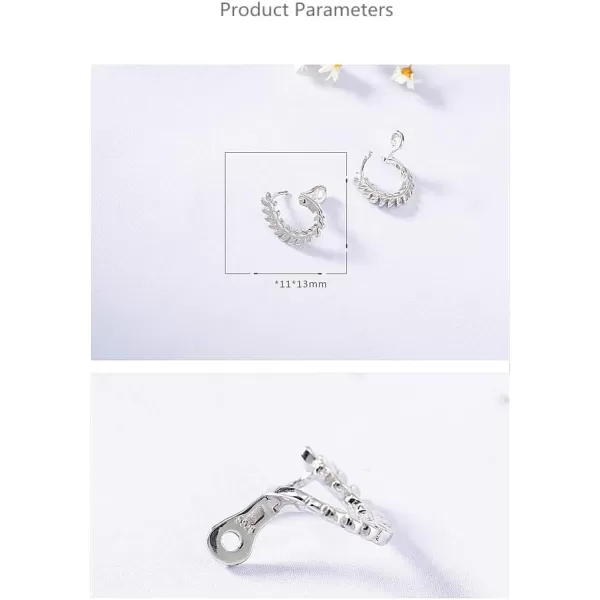 Minimalist Olive Leaf Sterling Silver Small Hoop Earrings for Women Girls Unique Hypoallergenic Cartilage Cuff Clip on Huggie Hoops Fashion Dainty Nickel Free JewelryMinimalist Olive Leaf Sterling Silver Small Hoop Earrings for Women Girls Unique Hypoallergenic Cartilage Cuff Clip on Huggie Hoops Fashion Dainty Nickel Free Jewelry