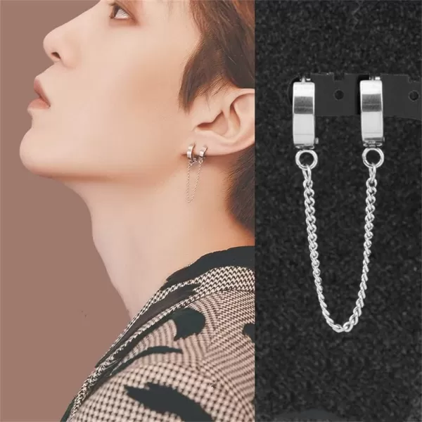 Minimalist Pair Double Hoop Tassel Dangle Earrings for Women Girls Men Stainless Steel Small Huggie Dangle Slave Chain Drop 2nd Hole Helix Post Multiple Studs Lobe Piercing Cuff Cartilage Fashion Unisex JewelryMinimalist Pair Double Hoop Tassel Dangle Earrings for Women Girls Men Stainless Steel Small Huggie Dangle Slave Chain Drop 2nd Hole Helix Post Multiple Studs Lobe Piercing Cuff Cartilage Fashion Unisex Jewelry
