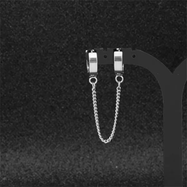 Minimalist Pair Double Hoop Tassel Dangle Earrings for Women Girls Men Stainless Steel Small Huggie Dangle Slave Chain Drop 2nd Hole Helix Post Multiple Studs Lobe Piercing Cuff Cartilage Fashion Unisex JewelryMinimalist Pair Double Hoop Tassel Dangle Earrings for Women Girls Men Stainless Steel Small Huggie Dangle Slave Chain Drop 2nd Hole Helix Post Multiple Studs Lobe Piercing Cuff Cartilage Fashion Unisex Jewelry