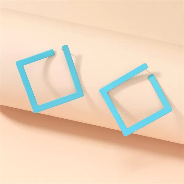 Minimalist Rectangle Dangle Stud Earrings for Women Girls Geometric Big Square Charms Drop Dangling Fashion Lightweight Y2K Party Jewelry GiftsBlue