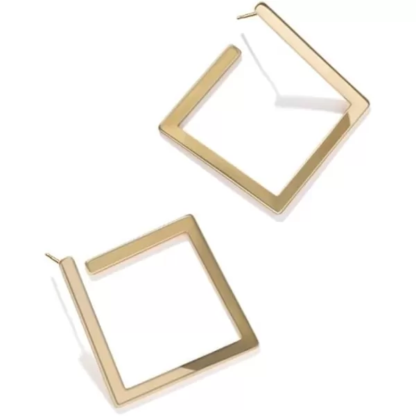 Minimalist Rectangle Dangle Stud Earrings for Women Girls Geometric Big Square Charms Drop Dangling Fashion Lightweight Y2K Party Jewelry GiftsGold