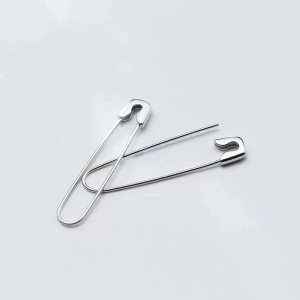 Minimalist Safety Pin Cartilage Sterling Silver Big Hoop Earrings for Women Girls Elegant Dangle Drop 37mmMinimalist Safety Pin Cartilage Sterling Silver Big Hoop Earrings for Women Girls Elegant Dangle Drop 37mm