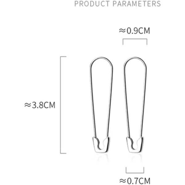 Minimalist Safety Pin Cartilage Sterling Silver Big Hoop Earrings for Women Girls Elegant Dangle Drop 37mmMinimalist Safety Pin Cartilage Sterling Silver Big Hoop Earrings for Women Girls Elegant Dangle Drop 37mm