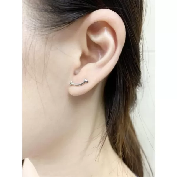 Minimalist Smiley Bar Earrings for Women Girls 925 Sterling Silver Tiny Small Cute Arc Smile Symbol Stud Cartilage Tragus Post Hypoallergenic for Piercing Ear Fashion Simple Birthday Holiday Jewelry GiftsMinimalist Smiley Bar Earrings for Women Girls 925 Sterling Silver Tiny Small Cute Arc Smile Symbol Stud Cartilage Tragus Post Hypoallergenic for Piercing Ear Fashion Simple Birthday Holiday Jewelry Gifts