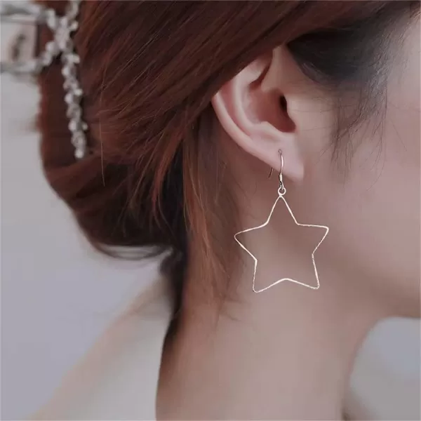Minimalist Star Dangle Earrings for Women Girls 925 Sterling Silver Hypoallergenic Hollow Charms Drop Dangling Hook Stud Fashion Lightweight Birthday Christmas Party Jewelry GiftsMinimalist Star Dangle Earrings for Women Girls 925 Sterling Silver Hypoallergenic Hollow Charms Drop Dangling Hook Stud Fashion Lightweight Birthday Christmas Party Jewelry Gifts