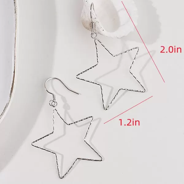 Minimalist Star Dangle Earrings for Women Girls 925 Sterling Silver Hypoallergenic Hollow Charms Drop Dangling Hook Stud Fashion Lightweight Birthday Christmas Party Jewelry GiftsMinimalist Star Dangle Earrings for Women Girls 925 Sterling Silver Hypoallergenic Hollow Charms Drop Dangling Hook Stud Fashion Lightweight Birthday Christmas Party Jewelry Gifts