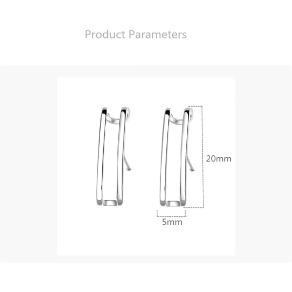 Minimalist Suspension Hoop Ear Cuff Chain Dangle Drop Earrings for Women Girls 925 Silver Plated C Shaped Huggie Hoops Long Tassel Dangling Layered Curved Bar Stud Hypoallergenic EarringStud