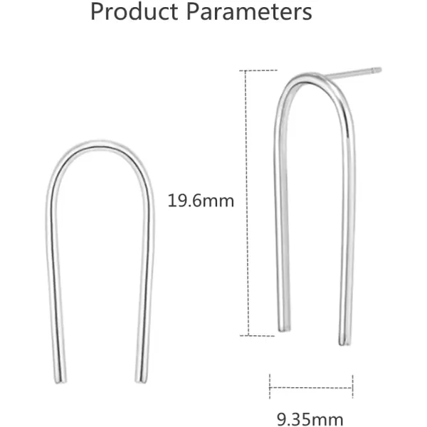 Minimalist Upside Down U Shape Earrings for Women Girls S925 Sterling Silver Lightweight Open Wire Needle Drop Dangle Threader Stud Earring Hypoallergenic Simple JewelryMinimalist Upside Down U Shape Earrings for Women Girls S925 Sterling Silver Lightweight Open Wire Needle Drop Dangle Threader Stud Earring Hypoallergenic Simple Jewelry