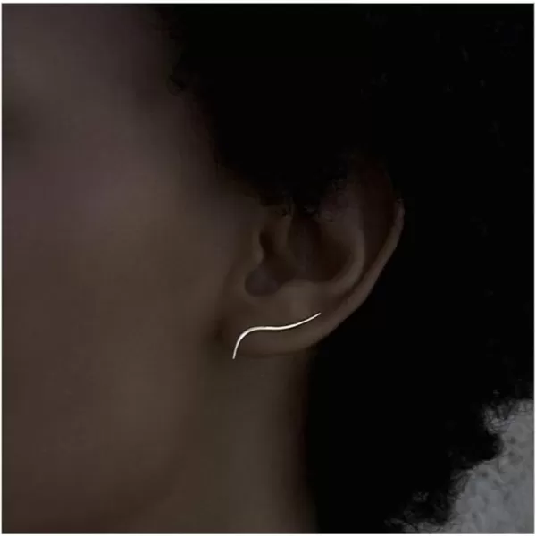 Minimalist Wave Cuff Wrap Crawler Earrings for Women Girls S925 Sterling Silver Threader Climber S Shape Cute Pin Studs Simple Hoops Piercing Ear Hypoallergenic Jewelry Fashion GiftsnbspSilver