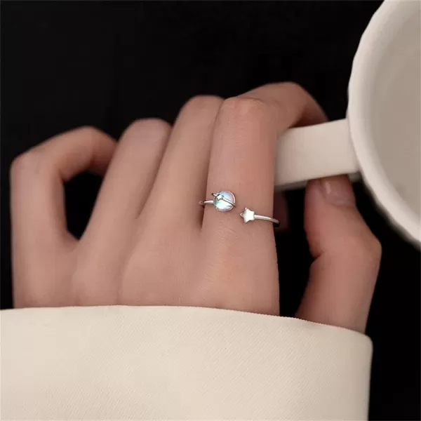 Moonstone Planet Star Ring 925 Sterling Silver for Women Girls Teens Celestial Saturn Adjustable Open Wrap Finger Rings Comfort Fit Cute Dainty Birthday Christmas Jewelry Gift for Daughter SisterMoonstone Planet Star Ring 925 Sterling Silver for Women Girls Teens Celestial Saturn Adjustable Open Wrap Finger Rings Comfort Fit Cute Dainty Birthday Christmas Jewelry Gift for Daughter Sister