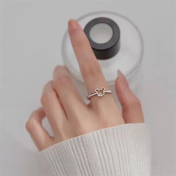 Mouse 925 Sterling Silver Ring for Women Girls Cute CZ Mice Animal Expandable Open Finger Rings Adjustable Fashion Jewelry Christmas Birthday Dainty BFF Gift for Daughter NieceMouse 925 Sterling Silver Ring for Women Girls Cute CZ Mice Animal Expandable Open Finger Rings Adjustable Fashion Jewelry Christmas Birthday Dainty BFF Gift for Daughter Niece