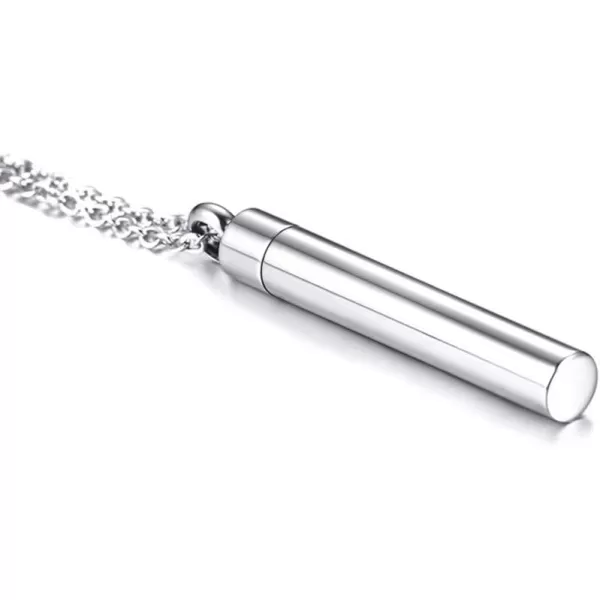 Pawprint Urn Stainless Steel Pendant Necklace for Women Girls Men Polished Cylinder Charm Chain 20 inches Ashes Cremation Keepsake Memorial Jewelry for Dog Cat Pet LoverPawprint Urn Stainless Steel Pendant Necklace for Women Girls Men Polished Cylinder Charm Chain 20 inches Ashes Cremation Keepsake Memorial Jewelry for Dog Cat Pet Lover