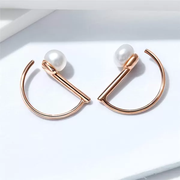 Pearl Dangle Drop Earrings for Women Girls S925 Sterling Silver 14K Rose Gold Plated 455mm Pearl Hoop Stud Earrings Needle Threader Lightweight Minimlist Earrings Birthday Wedding Christmas GiftsPearl Dangle Drop Earrings for Women Girls S925 Sterling Silver 14K Rose Gold Plated 455mm Pearl Hoop Stud Earrings Needle Threader Lightweight Minimlist Earrings Birthday Wedding Christmas Gifts