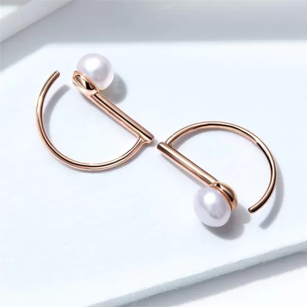 Pearl Dangle Drop Earrings for Women Girls S925 Sterling Silver 14K Rose Gold Plated 455mm Pearl Hoop Stud Earrings Needle Threader Lightweight Minimlist Earrings Birthday Wedding Christmas GiftsPearl Dangle Drop Earrings for Women Girls S925 Sterling Silver 14K Rose Gold Plated 455mm Pearl Hoop Stud Earrings Needle Threader Lightweight Minimlist Earrings Birthday Wedding Christmas Gifts