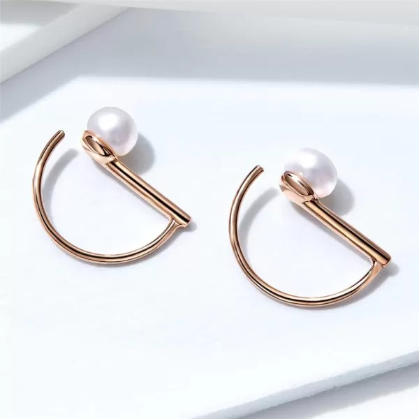 Pearl Dangle Drop Earrings for Women Girls S925 Sterling Silver 14K Rose Gold Plated 455mm Pearl Hoop Stud Earrings Needle Threader Lightweight Minimlist Earrings Birthday Wedding Christmas GiftsPearl Dangle Drop Earrings for Women Girls S925 Sterling Silver 14K Rose Gold Plated 455mm Pearl Hoop Stud Earrings Needle Threader Lightweight Minimlist Earrings Birthday Wedding Christmas Gifts