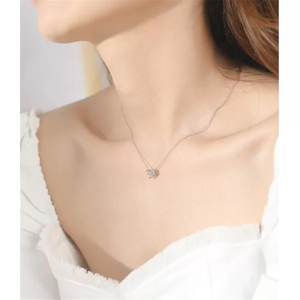 Princess Crown Charm Necklace for Women Girls 925 Sterling Silver Delicate Cute Crystal CZ Queen Royal Tiara Pendant Luck Choker 18 Silver Chain Adjustable Dainty Wedding Jewelry Birthday Gift BoxSilver