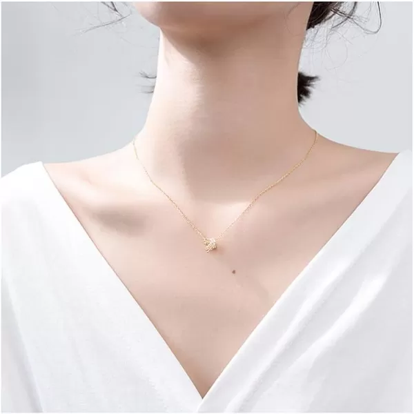 Princess Crown Charm Necklace for Women Girls 925 Sterling Silver Delicate Cute Crystal CZ Queen Royal Tiara Pendant Luck Choker 18 Silver Chain Adjustable Dainty Wedding Jewelry Birthday Gift BoxGold Plated