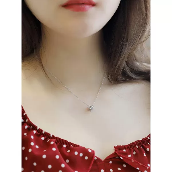Princess Crown Charm Necklace for Women Girls 925 Sterling Silver Delicate Cute Crystal CZ Queen Royal Tiara Pendant Luck Choker 18 Silver Chain Adjustable Dainty Wedding Jewelry Birthday Gift BoxSilver