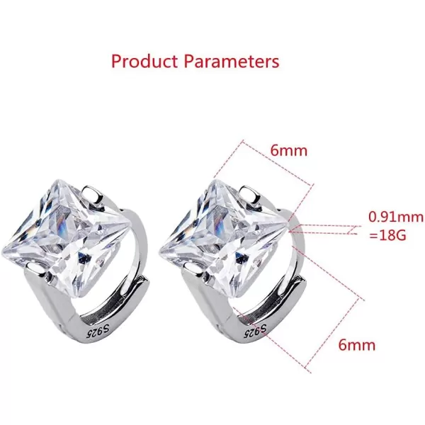 Princess Cut CZ Tiny Small Hoop Cartilage Earrings for Women Teen Girls S925 Sterling Silver Square Solitaire Crystal Diamond Hypoallergenic Dainty Sleeper Hoops Jewelry Gifts 6mm InnerPrincess Cut CZ Tiny Small Hoop Cartilage Earrings for Women Teen Girls S925 Sterling Silver Square Solitaire Crystal Diamond Hypoallergenic Dainty Sleeper Hoops Jewelry Gifts 6mm Inner
