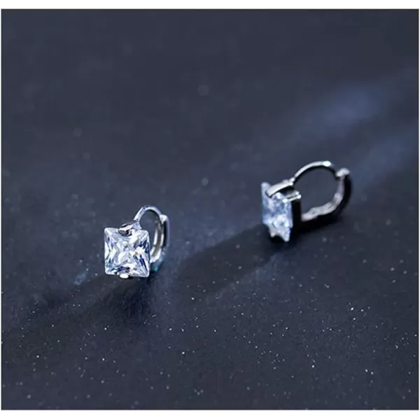 Princess Cut CZ Tiny Small Hoop Cartilage Earrings for Women Teen Girls S925 Sterling Silver Square Solitaire Crystal Diamond Hypoallergenic Dainty Sleeper Hoops Jewelry Gifts 6mm InnerPrincess Cut CZ Tiny Small Hoop Cartilage Earrings for Women Teen Girls S925 Sterling Silver Square Solitaire Crystal Diamond Hypoallergenic Dainty Sleeper Hoops Jewelry Gifts 6mm Inner