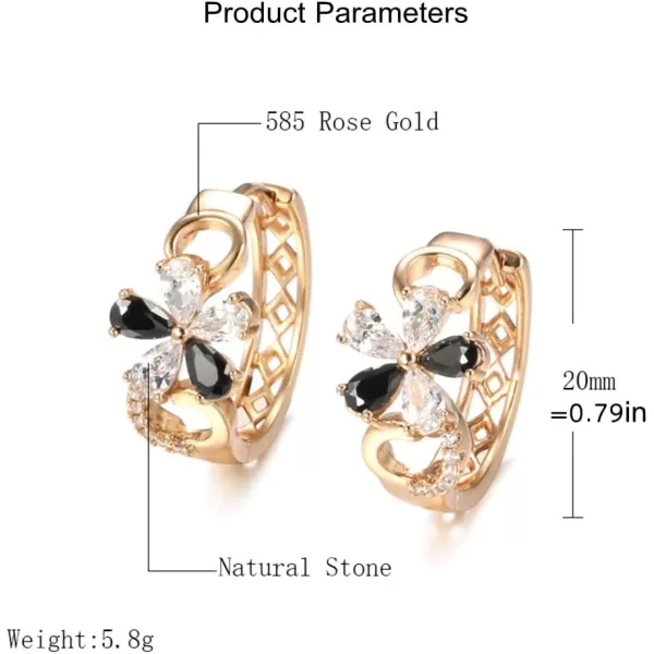 Retro CZ Flower Hoop Earrings for Women Girls Rose Gold Black Cubic Zirconia Hypoallergenic Huggie Hoops Dainty Lightweight Earring Gifts Wedding Birthday PartyRetro CZ Flower Hoop Earrings for Women Girls Rose Gold Black Cubic Zirconia Hypoallergenic Huggie Hoops Dainty Lightweight Earring Gifts Wedding Birthday Party