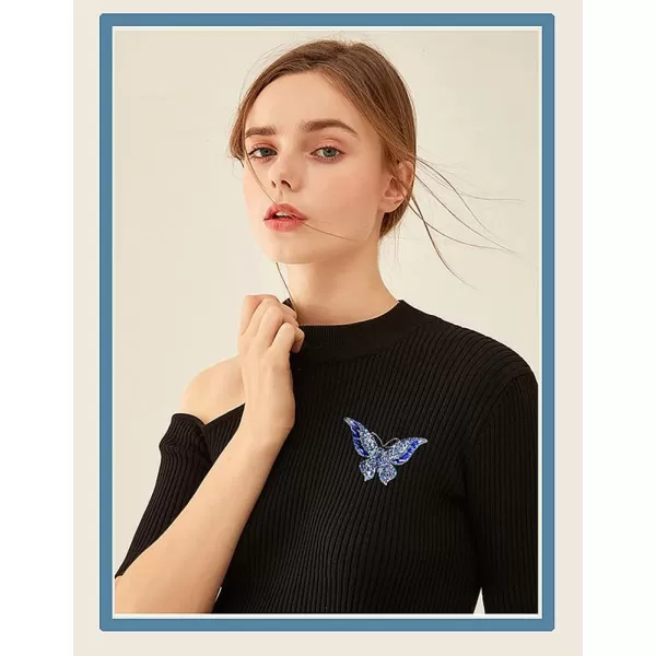 Rhinestone Butterfly Brooch Pin for Women Girls Fashion Exquisite Big Blue Crystal Empress Monarch Winged Brooches Lapel Pins Elegant Dress Accessories Wedding Christmas Birthday Jewelry GiftRhinestone Butterfly Brooch Pin for Women Girls Fashion Exquisite Big Blue Crystal Empress Monarch Winged Brooches Lapel Pins Elegant Dress Accessories Wedding Christmas Birthday Jewelry Gift
