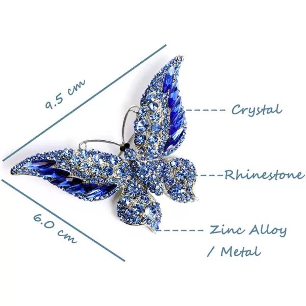Rhinestone Butterfly Brooch Pin for Women Girls Fashion Exquisite Big Blue Crystal Empress Monarch Winged Brooches Lapel Pins Elegant Dress Accessories Wedding Christmas Birthday Jewelry GiftRhinestone Butterfly Brooch Pin for Women Girls Fashion Exquisite Big Blue Crystal Empress Monarch Winged Brooches Lapel Pins Elegant Dress Accessories Wedding Christmas Birthday Jewelry Gift