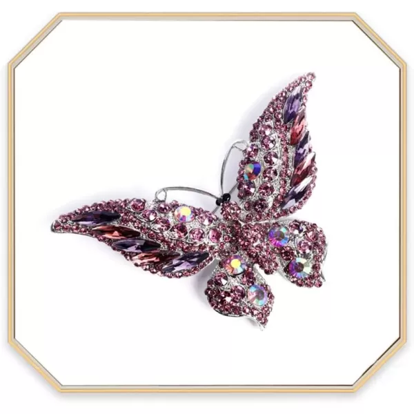 Rhinestone Butterfly Brooch Pin for Women Girls Fashion Exquisite Big Blue Crystal Empress Monarch Winged Brooches Lapel Pins Elegant Dress Accessories Wedding Christmas Birthday Jewelry Gift PurpleRhinestone Butterfly Brooch Pin for Women Girls Fashion Exquisite Big Blue Crystal Empress Monarch Winged Brooches Lapel Pins Elegant Dress Accessories Wedding Christmas Birthday Jewelry Gift Purple