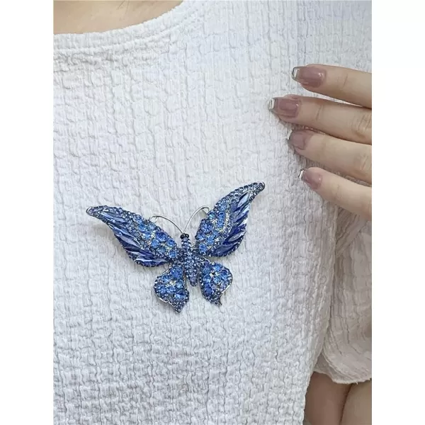 Rhinestone Butterfly Brooch Pin for Women Girls Fashion Exquisite Big Blue Crystal Empress Monarch Winged Brooches Lapel Pins Elegant Dress Accessories Wedding Christmas Birthday Jewelry GiftRhinestone Butterfly Brooch Pin for Women Girls Fashion Exquisite Big Blue Crystal Empress Monarch Winged Brooches Lapel Pins Elegant Dress Accessories Wedding Christmas Birthday Jewelry Gift