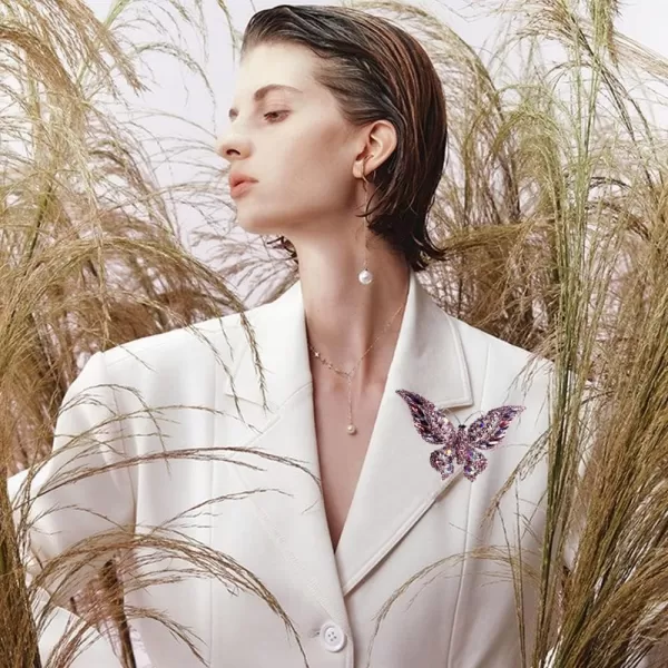 Rhinestone Butterfly Brooch Pin for Women Girls Fashion Exquisite Big Blue Crystal Empress Monarch Winged Brooches Lapel Pins Elegant Dress Accessories Wedding Christmas Birthday Jewelry Gift PurpleRhinestone Butterfly Brooch Pin for Women Girls Fashion Exquisite Big Blue Crystal Empress Monarch Winged Brooches Lapel Pins Elegant Dress Accessories Wedding Christmas Birthday Jewelry Gift Purple