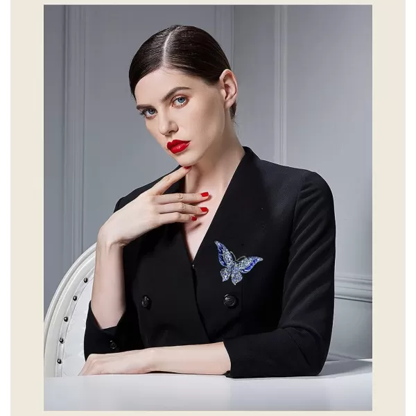 Rhinestone Butterfly Brooch Pin for Women Girls Fashion Exquisite Big Blue Crystal Empress Monarch Winged Brooches Lapel Pins Elegant Dress Accessories Wedding Christmas Birthday Jewelry GiftRhinestone Butterfly Brooch Pin for Women Girls Fashion Exquisite Big Blue Crystal Empress Monarch Winged Brooches Lapel Pins Elegant Dress Accessories Wedding Christmas Birthday Jewelry Gift