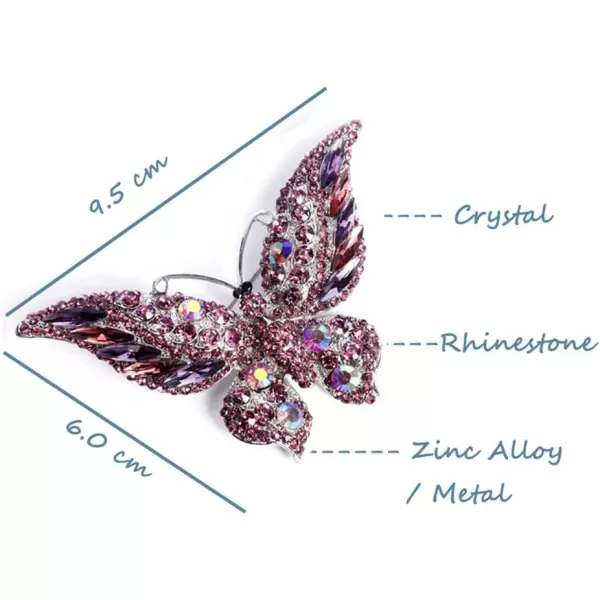 Rhinestone Butterfly Brooch Pin for Women Girls Fashion Exquisite Big Blue Crystal Empress Monarch Winged Brooches Lapel Pins Elegant Dress Accessories Wedding Christmas Birthday Jewelry Gift PurpleRhinestone Butterfly Brooch Pin for Women Girls Fashion Exquisite Big Blue Crystal Empress Monarch Winged Brooches Lapel Pins Elegant Dress Accessories Wedding Christmas Birthday Jewelry Gift Purple